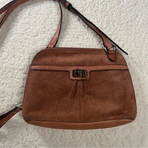 B Makowsky Suede Crossbody Bag